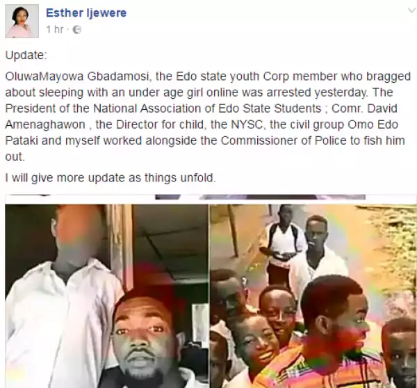 Edo Corper Who Bragged About Having Sex With His Student Arrested